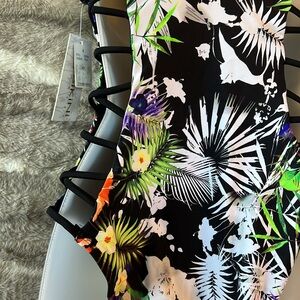 Tinibikini crisscross open sides one piece swimsuit cutouts